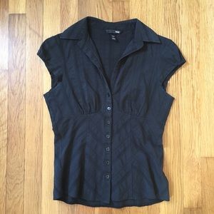 Cap sleeve button down blouse